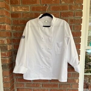Men’s M Woman’s L White Chef Jacket Unisex Gourmet Cook Professional Resturant